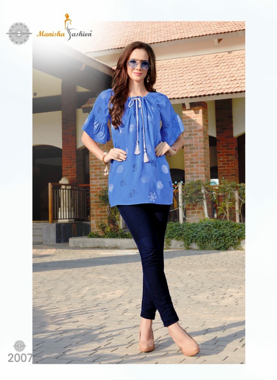 Manchali Vol-02 Manisha Fashion Heavy Slub Rayon Top Manchali Vol-02 Manisha Fashion Heavy Slub Rayon Top
